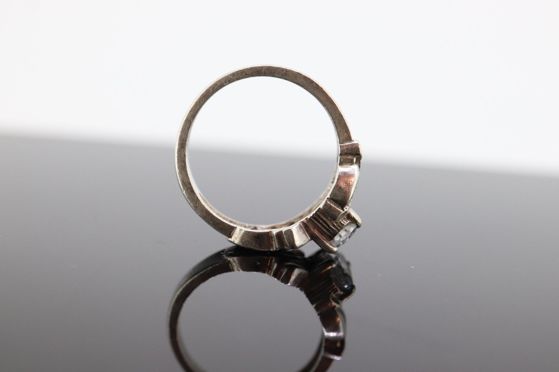 Black Hills Gold Sterling Silver Ring. Pear cut CZ Topaz Black Hills Gold Silver Band st(32)