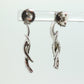 10k Fancy Champagne and White Diamond Graduating Dangle Earrings. Chocolate Diamond Drop Swirl Cluster. St(80/50)