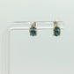 10k Blue Topaz STUD earrings. 10k Dainty oval Topaz stud earrings. st(45)