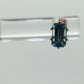 14k Blue TOPAZ Rectangle cut stud earrings. Dainty Blue Topaz Studs. st(40)