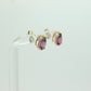 14k Tourmaline Stud Earrings. Rubellite Pink Purple Tourmaline Pear Drop Cut Stud Prong earrings. st(35)