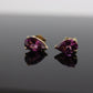 14k Tourmaline Stud Earrings. Rubellite Pink Purple Tourmaline Pear Drop Cut Stud Prong earrings. st(35)