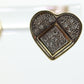 10k Diamond Pave HEART stud earrings. 10k Heart Pave Diamond Jewelry. st(63)