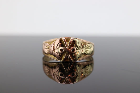 Black Hills Gold Ring Mens. Heavy 10k Multi-Tone Black Hills Gold Thick BAND. Sz 14 ST(167)