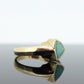 14k Opal inlay ring. Triangle OPAL bezel set ring. Made by BO. st(207)