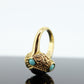 14k Bubble Turquoise and Amethyst stone Ring. 14k Turquoise Amethyst Candy Cocktail Ring st(295)