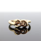 10k Knot Tied Bow diamond Ring. 10k Yellow and white gold knot signet ring. st(68)