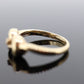 10k Knot Tied Bow diamond Ring. 10k Yellow and white gold knot signet ring. st(68)