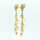 18k Citrine Diamond Dangle Earrings. 18k Diamond Flower mult-gem dangle drop earrings. TEAR Gem strand st(219)