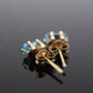 14k Blue TOPAZ Rectangle cut stud earrings. Dainty Blue Topaz Studs. st(40)