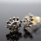 10k Sapphire and Diamond Halo Cluster Stud Earrings. Sapphire Diamond Halo Marquise Earrings. st(86)