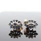 10k Sapphire and Diamond Halo Cluster Stud Earrings. Sapphire Diamond Halo Marquise Earrings. st(86)