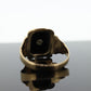 10k ONYX L I or E ring. 10k Letter L or E statement ring. Calligraphy L or E initial Men or Women ring. st(86)