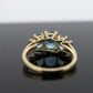 Blue TOPAZ 3 stone past present future ring. 10k THL Samuel Aaron. st(37)