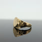 Signet Ring. 10k Yellow gold with STORK Bird Embossed shoulders. engraved HK can be engraved. st(37)