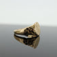 Signet Ring. 10k Yellow gold with STORK Bird Embossed shoulders. engraved HK can be engraved. st(37)