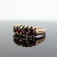 Antique Victorian 9k 375 Garnet Cluster ring. 9k Yellow Gold UK Chester 1905. st(104)