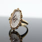 10k Camphor Glass Diamond Oval ring. Art Deco Filigree Frosted Rock Crystal Ring with a diamond. st(230)