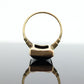 10k ONYX Cabochon ring. Rectangle Onyx bezel set victorian mourning ring. PSCO. st(105)
