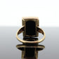 10k ONYX Cabochon ring. Rectangle Onyx bezel set victorian mourning ring. PSCO. st(105)
