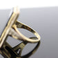 10k ONYX M ring. 10k Letter M  statement ring. Calligraphy M Acid ring. st(150)