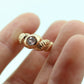 Antique Diamond Bezel Set Solitaire band. 14k Gold Diamond embossed Ring. Victorian Bezel set diamond. st(184) Sz7