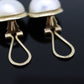 14k Large MABE Pearl Clip On earrings. Non Pierced Omega Back Clips Mabe Pearl Earrings st(144)