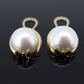 14k Large MABE Pearl Clip On earrings. Non Pierced Omega Back Clips Mabe Pearl Earrings st(144)