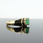 10k Oval Natural Emerald Yellow gold ring. NISSKO oval Emerald solitaire ring. st(75)