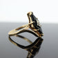 10k ONYX and diamond ring. KITE Rhombus Onyx set victorian mourning ring. st(138)