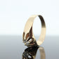 Antique Belcher Set Diamond 10k Filigree ring. WIDE 1/4ct Victorian Prong Diamond Ring Buttercup diamond sz 9 st(161)