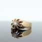 Antique Belcher Set Diamond 10k Filigree ring. WIDE 1/4ct Victorian Prong Diamond Ring Buttercup diamond sz 9 st(161)