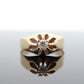 Antique Belcher Set Diamond 10k Filigree ring. WIDE 1/4ct Victorian Prong Diamond Ring Buttercup diamond sz 9 st(161)