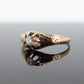 Antique Belcher Set Diamond 14k Filigree ring. 1/6ct Victorian Prong Diamond Ring Engraved Buttercup diamond st(161)