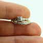 Art Deco Engagement Wedding Diamond Ring Set. Antique DELICATE Wedding Ring Set. 14k Multi-Tone with a Diamond.  st(138)