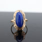 10k Lapis Lazuli  Ring. Oval Cabochon Lapis bezel set into bezel setting. Very unique. St(104) Sz5