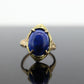 10k Lapis Lazuli  Ring. Oval Cabochon Lapis bezel set into bezel setting. Very unique. Pinky ring St(52) Sz3