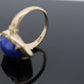 10k Lapis Lazuli  Ring. Oval Cabochon Lapis bezel set into bezel setting. Very unique. Pinky ring St(52) Sz3