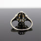 Antique Pearl Sapphire ring. 20k white gold engraved Open ring. 1920s 20k Gold Engraved band. st(276)