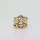 Marquise Diamond Solitaire Ring with Jacket. 14k and 10K Diamond Engagement Ring Set st(150)