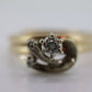 Round Diamond Solitaire Ring with Jacket. FREE RESIZE. 14k Engagement Ring Set st(127)