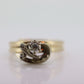 Round Diamond Solitaire Ring with Jacket. FREE RESIZE. 14k Engagement Ring Set st(127)