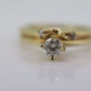 14k Bypass Diamond Solitaire Double Ring. 14k STARFIRE Solitaire Wedding or minimalist set. st(127)