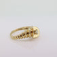 14K Diamond Bypass ring. Lobster Tail Sfogliatella Croissant Pastry Ring. Toi et moi band. Yellow Gold ring. st(92)