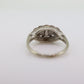 Marquise Signet Ring. Vintage 10k Tiny Diamond white Gold Signet Ring. 10k White Gold Statement Ring. st(75)