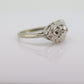Marquise Signet Ring. Vintage 10k Tiny Diamond white Gold Signet Ring. 10k White Gold Statement Ring. st(75)