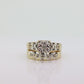 Vintage 10k Multi-Tone Diamond Wedding Ring set. Art Deco small diamond Bridal Set ring. st(207)