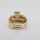 Vintage 10k Multi-Tone Diamond Wedding Ring set. Art Deco small diamond Bridal Set ring. st(207)
