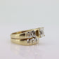 Vintage 10k Multi-Tone Diamond Wedding Ring set. Art Deco small diamond Bridal Set ring. st(207)