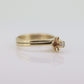 Vintage 10k Yellow Gold Diamond Wedding Ring set. Small diamond flower Bridal Set ring. st(100)